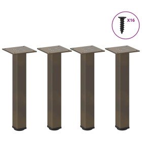 Patas para mesa de centro 4 unidades acero natural 42-44 cm