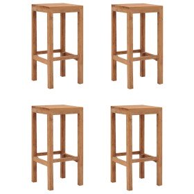 Taburetes de barra de cocina 4 unidades madera maciza de teca