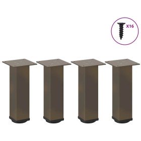 Patas para mesa de centro 4 unidades acero natural 30-32 cm