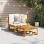 Sofá de jardín de esquina y cojines acacia maciza 73x73x65 cm