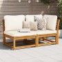 Set de muebles de jardín 2 piezas con cojines madera acacia