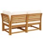 Set de muebles de jardín 2 piezas con cojines madera acacia
