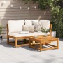 Mesa de jardín madera maciza de acacia 63x63x30 cm
