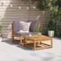 Sofá de jardín de esquina y cojines acacia maciza 73x73x65 cm