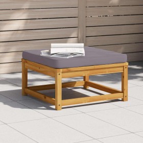 Taburete de jardín con cojines madera maciza de acacia