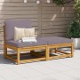 Set de muebles para jardín 3 piezas con cojines madera acacia