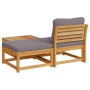 Set de muebles para jardín 3 piezas con cojines madera acacia