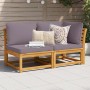 Set de muebles de jardín 2 piezas con cojines madera acacia