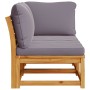 Set de muebles de jardín 2 piezas con cojines madera acacia