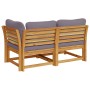 Set de muebles de jardín 2 piezas con cojines madera acacia