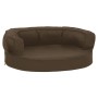 Colchón de cama de perro ergonómico aspecto lino marrón 60x42cm