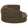 Colchón de cama de perro ergonómico aspecto lino marrón 60x42cm