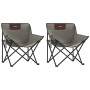 Sillas de camping con bolsillo plegables 2 unidades gris
