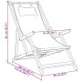 Silla de playa plegable madera maciza de eucalipto y tela hojas
