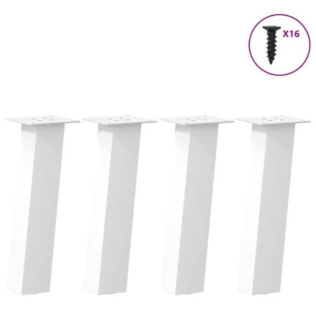 Patas para mesa de centro (4 unidades), color blanco, 42 cm, acero en Patas para mesas | Comprar online en Foro24