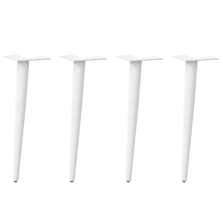 Patas para mesa de centro cónicas (4 unidades), color blanco, 30-31 cm, acero en Patas para mesas | Comprar online en Foro24