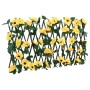 Enrejado valla expansible hiedra artificial amarillo 180x20 cm