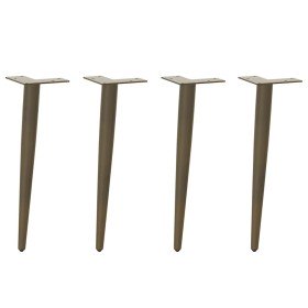 Patas para mesa de centro cónicas 4 unidades acero natural
