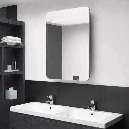 Bathroom cabinet with LED mirror glossy gray 60x11x80 cm by vidaXL, bathroom vanities - Ref: Foro24-326506, Price: 124,12 €, ...
