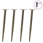 Patas cónicas para mesa consola, 4 unidades, acero natural