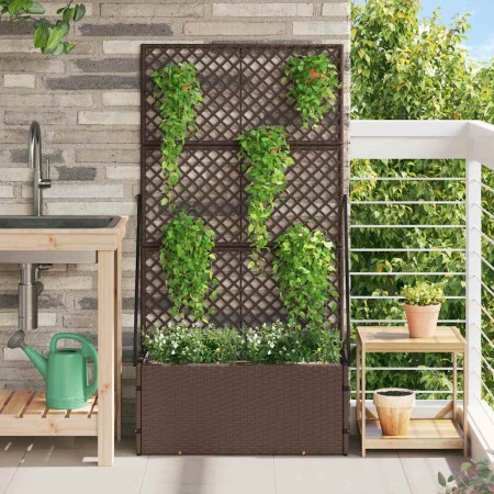 Jardinera Marrón 70 x 30 x 135 cm Metal