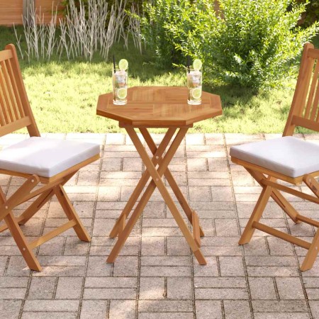 Tablero de mesa octogonal de madera maciza de teca 60x60x2,5 cm