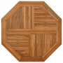 Tablero de mesa octogonal de madera maciza de teca 60x60x2,5 cm