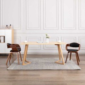 Sillas de comedor 2 unidades madera curvada y cuero sintético Sillas de comedor 2 unidades madera curvada y cuero sintético