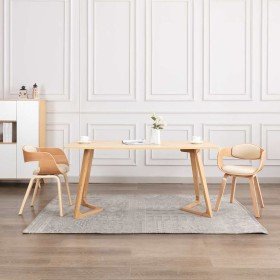 Sillas de comedor 2 unidades madera curvada y cuero sintético Sillas de comedor 2 unidades madera curvada y cuero sintético