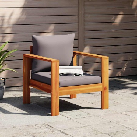 Sillón de jardín con cojines madera maciza de acacia