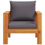 Sillón de jardín con cojines madera maciza de acacia