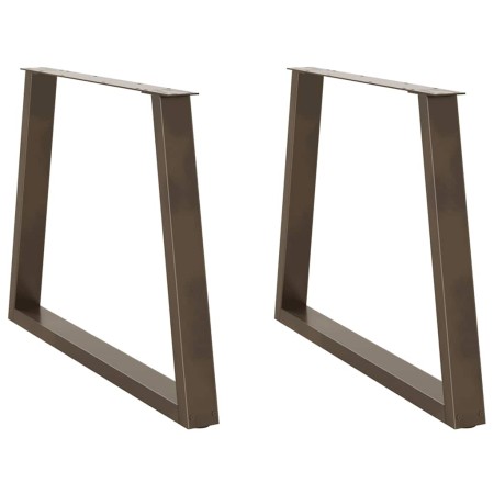 Patas para mesa de comedor en forma de V (2 unidades, acero natural, 100 x 72-73,3 cm) en Patas para mesas | Comprar online en F