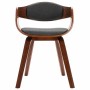 Sillas de comedor 2 unidades madera curvada y tela gris