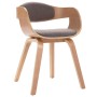 Sillas de comedor 2 unidades madera curvada y tela gris taupe