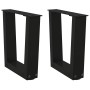 Patas para mesa de centro en forma de V (2 unidades), color negro, 30 x (30-31,3) cm, acero en Patas para mesas | Comprar online