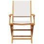 Sillas de jardín 2 uds madera maciza acacia y tela crema blanco