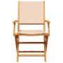 Sillas de jardín 2 uds madera maciza acacia y tela beige