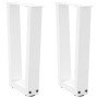 Patas para mesa de centro en forma de V (2 unidades), color blanco, 38 x (42-43,3) cm, acero en Patas para mesas | Comprar onlin