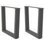 Patas para mesa de centro en forma de V (2 unidades), antracita, 50 x (42-43,3) cm, acero en Patas para mesas | Comprar online e