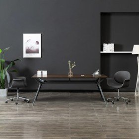 Silla de comedor giratoria de tela gris Silla de comedor giratoria de tela gris