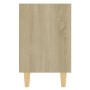 Nachttisch mit Beinen aus massivem Sonoma-Eichenholz, 40 x 30 x 50 cm von vidaXL, Nachttische - Ref: Foro24-805785, Preis: 34...