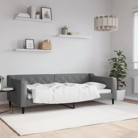 Sofá cama tela gris oscuro 90x200 cm de vidaXL, Camas y somieres - Ref: Foro24-354162, Precio: 188,86 €, Descuento: %