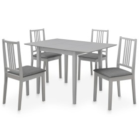 5-teiliges Esszimmermöbel-Set aus grauem MDF von vidaXL, Möbelsets für Küchen und Esszimmer - Ref: Foro24-276398, Preis: 423,...
