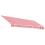 Tela de repuesto de toldo rayas rojas y blancas 4x3 m