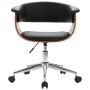 Silla de comedor giratoria madera curvada cuero sintético negro