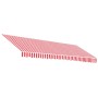 Tela de repuesto de toldo rayas rojas y blancas 4,5x3 m