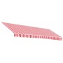 Tela de repuesto de toldo rayas rojas y blancas 4,5x3,5 m