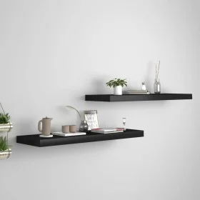 Schwebende Wandregale 2 Stück MDF schwarz 80x23,5x3,8 cm von vidaXL, Regale und Regale - Ref: Foro24-323836, Preis: 40,11 €, ...