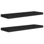 Floating wall shelves 2 pcs MDF black 80x23.5x3.8 cm by vidaXL, Shelves and shelves - Ref: Foro24-323836, Price: 40,11 €, Dis...