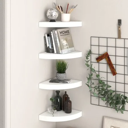 Floating wall shelf 4 pcs glossy white MDF 25x25x3.8 cm by vidaXL, Shelves and shelves - Ref: Foro24-323888, Price: 39,82 €, ...